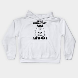 Easily distracted By Capybaras Lover Rodent Cute Capybara Kids Hoodie